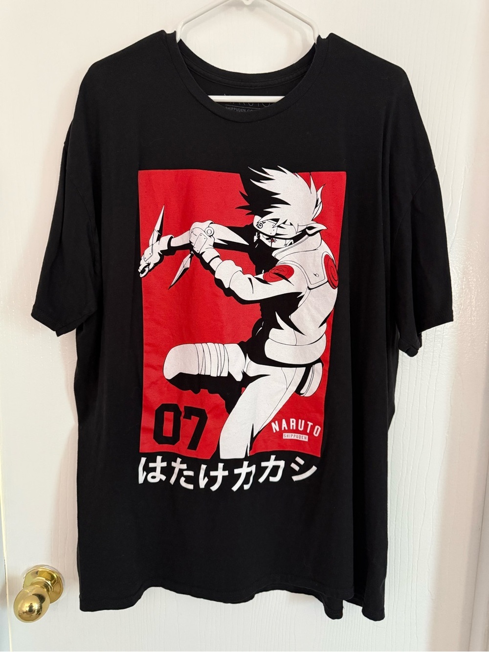 Naruto Shippuden Kakashi Hatake Team 07 Graphic T-Shirt Black 3XL